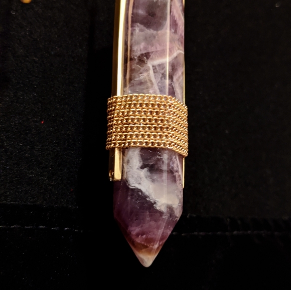 Amethyst Crystal Statement Necklace - Picture 6 of 6
